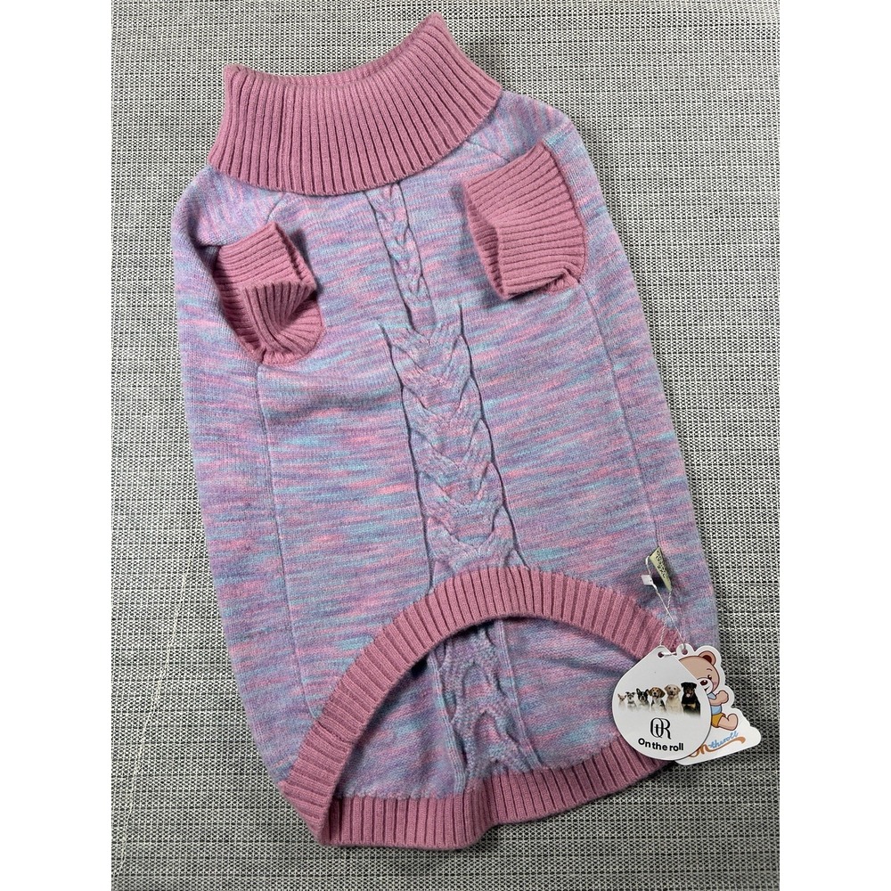 On the roll Warm Dog Sweater 2XL Pink Acrylic‎ Winter Apparel (33-47 Lb)